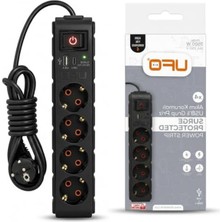 Die Grup Akım Korumalı Grup Priz, 2,5 Metre Bakır Kablo, USB ve Type-C Girişi
