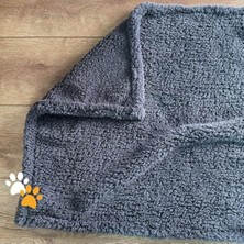 Die Grup Yıkanabilir Peluş Kedi Köpek Battaniyesi, Gri, 80X100 cm