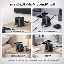 Die Grup Çoklu Priz, 4 USB ve 2 Type-C Girişi ile Kablosuz Şarj Özelliği