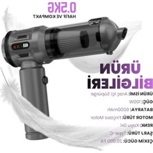 Die Grup Yeni Güçlendirilmiş Yedek Filtreli Araç Süpürgesi Taşınabilir Çantalı 20000PA, 4'ü1 Arada El Tipi Süpürge&üfleyici LCD Ekran, Çoklu Başlıklar, Ev, Araba, Evcil Hayvan Tüyleri Için Mini Şarjlı Süpürge