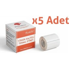 Zuidid 5 Adet - 50 x 50 mm   Şeffaf Termal Etiket 150 Adet   - Phomemo M Serisi Modellere Uyumludur.