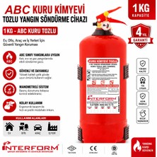 İnterform 1 kg Abc Kuru Kimyevi Tozlu Yangın Söndürme Tüpü