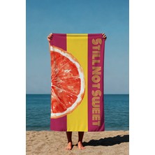 Luvis Store Still Not Sweet Yazılı Greyfurt Desenli Baskılı Plaj Havlusu