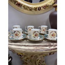 Elif Aksesuar Twinkle Shine Gold And 24 K Goblen Duble Kahve Fincanı 6 Lı 155CC
