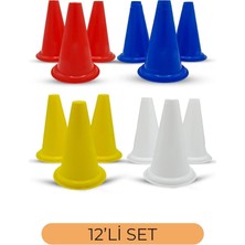 Empressco 12 Adet Antrenman Hunisi Seti 17 Cm, Kırılmaz ve Renkli, Spor ve Fitness Için