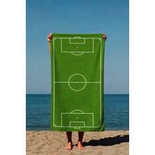Luvis Store Match Day Futbol Sahası Desenli Baskılı Plaj Havlusu