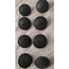 İleri Europe Antık Sarı Metal Düğme 14 mm 8 Adet