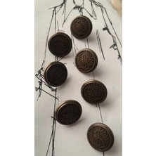 İleri Europe Antık Sarı Metal Düğme 14 mm 7 Adet