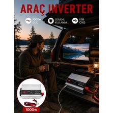Alkasaz 1000W Araç Inverter Aküden Elektrik Üreten Taşınabilir Güç Dönüştürücü