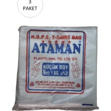 Alkasaz Kalın Şeffaf Atlet Poşet Küçük Boy 25X33 cm 1 kg (3 Paket-Takriben 510 Adet)