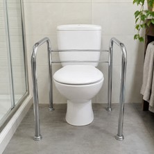 Medonza Yaşlı ve Engelli Için Klozet Tutunma Barı - Yere Montajlı, 50-65 cm Genişliği Ayarlanabilir Tuvalet Destek Barı