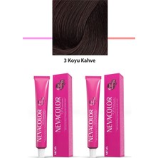 Alkasaz 2 Li Set Premium 3 Koyu Kahve - Kalıcı Krem Saç Boyası 2 x 50 G Tüp