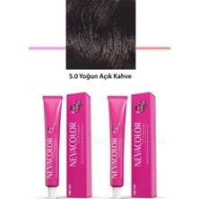 Alkasaz 2 Li Set Premium 5.0 Yoğun Açık Kahve - Kalıcı Krem Saç Boyası 2 x 50 G Tüp