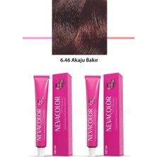 Alkasaz 2 Li Set Premium 6.46 Akaju Bakır - Kalıcı Krem Saç Boyası 2 x 50 G Tüp