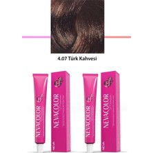 Alkasaz 2 Li Set Premium 4.07 Türk Kahvesi - Kalıcı Krem Saç Boyası 2 x 50 G Tüp