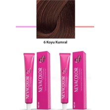Alkasaz 2 Li Set Premium 6 Koyu Kumral - Kalıcı Krem Saç Boyası 2 x 50 G Tüp