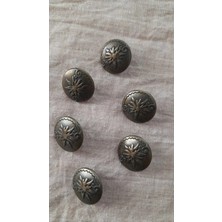 İleri Europe Antık Sarı Metal Düğme 14 mm 6 Adet