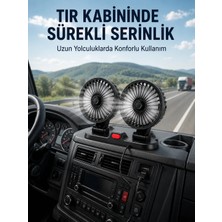 Alkasaz Çift Başlıklı Araç Içi USB Vantilatör Soğutucu Fan
