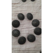 İleri Europe Antık Sarı Metal Düğme 20 mm 8 Adet