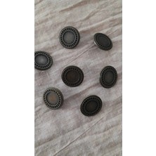 İleri Europe Antık Sarı Metal Düğme 15 mm 7 Adet