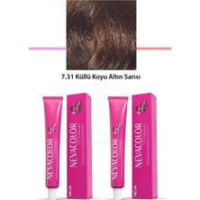 Alkasaz 2 Li Set Premium 7.31 Küllü Koyu Altın Sarısı - Kalıcı Krem Saç Boyası 2 x 50 G Tüp