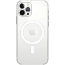 Alkasaz Iphone 12 Pro Kılıf Kamera Lens Korumalı Magsafe Destekli Şeffaf Darbe Emici Sert Kapak