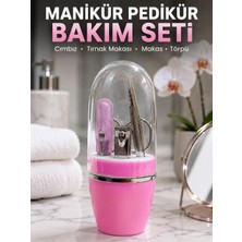 Alkasaz Pembe Tırnak Bakım Seti Cımbız Makas Tırnak Makası ve Törpü Içeren Kit