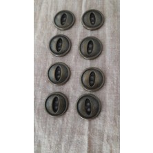 İleri Europe Antık Sarı Metal Düğme 15 mm 8 Adet