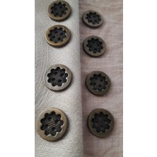 İleri Europe Antık Sarı Metal Düğme 15 mm 6 Adet
