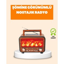Alkasaz Şömine Alev Işıklı Solar Bluetooth Hoparlör – 7W Güçlü Ses, Fm Radyo