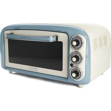 Ariete Vintage Fırın Mavi 0979/05 - Pizza Fırını, 1380 Watt, 18 Litre Kapasite, 3 Pişirme Fonksiyonu, Paslanmaz Çelik Hazne, 60 Dakika Zamanlayıcı, Çift Cam, 230°C Ye Kadar Sıcaklık, Kolay Temizleme