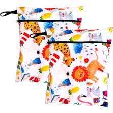Yorni 2 Adet, 30 x 35 Cm, Jungle Desen, Sıvı Geçirmeyen Çok Amaçlı Çanta, Ekonomik Set, Yıkanabilir