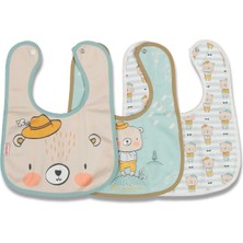 Sitilin Çift Katlı Çıtçıtlı Su Geçirmez Bebek Mama ve Salya Önlük 3 Adet STL5137