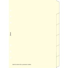 Filofax 6 Tabletler, A5, Boş, Krem Rengi