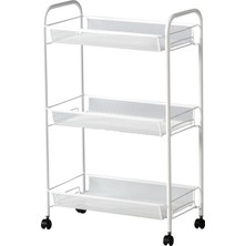 Ikea Hornavan Tekerlekli Servis Arabası - Sehpası - Metal/beyaz - 26 x 48 x 77 cm