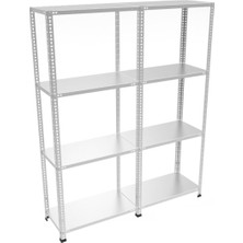 Rafburada 4 Katlı Duble 43X150-100 cm Galvaniz Çelik Raf.depo,arşiv,dosya Rafı -1.00 mm