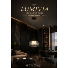 Elvora Home Modern (Premium) Tekli Füme Cam 3 Renkli Şık Ledli 26W Sarkıt Avize Salon Mutfak Avizesi Modelleri