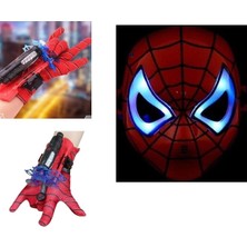 Lrs Store Örümcek Adam Set Örümcek Adam Maske ve Ağ Atan Eldiven Vantuzlu Ok Yüksek Kalite, Çok Renkli