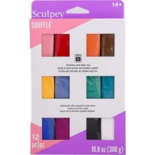 Polyform Sculpey Sufle Polimer Fırın-Bake Clay, 12 Renk Seti, Toksik Olmaz, 12 Oz., Takı Yapımı, Tatil, Dıy, Karışık Teknik ve Daha Fazlası Için Harika! Premium Hafif Fırın Fırında Kil