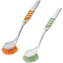 Titiz Softon 2'li Lüx Yuvarlak Lavabo Fırçası (TP-335) - Mavi Ergonomik Saplı Lavabo ve Tezgah Fırçası Paketi