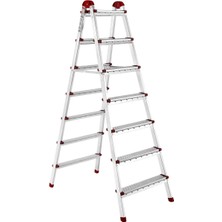 Ayyıldız Çift Çıkışlı Katlanabilir Ev Tipi Merdiven 7+7 Basamak Galvanizli