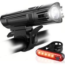 Schulzz T6 LED 300 Lümen 4 Modlu Su Geçirmez USB Şarjlı Ön Arka Bisiklet Farı Işığı 1300 Mah