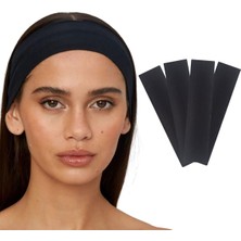 4'lü Saç Bandı - Elastik Kaymaz Ince Esnek Pamuk Emici Kadın Saç Bandı Bandana, Unisex Spa Koşu Dans Yoga Pilates Bisiklet Fitness Saç Ter Bandı 4'lü Kafabandı Seti