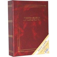 Rabsev 13X18CM 100 Fotoğraf Kapasiteli Ciltbezli Lüks Fotoğraf Albümü (Bordo)