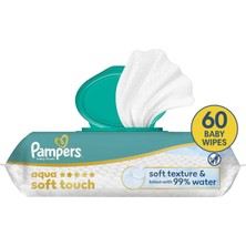 Pampers Aqua Soft Touch Bebek Islak Havlu 1 Paket 60 Yaprak