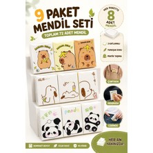 Güzelyüz Avm Mini Karakterli Cep Mendil Seti 9 Paket 72 Adet | Yumuşak Kağıt Mendil | Hijyenik Tekli Paket Peçete