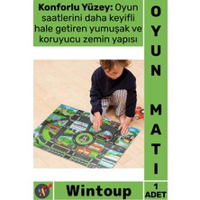 Wintoup #oyunmatı Eğitici Katlanabilir Kaymaz Şık Dekoratif Araba Yolu Çocuk Oyun Matı Mutlu Şehir Hayatı