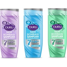 Duru Nem Bombası 7ha+ Şampuan, Hyaluronik Asit ve Peptid Içeren, Yıpranmış, Yağlı ve Kepekli Saçlar Için Nemlendirici Set, 400ML x 3 Adet