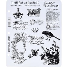 Tim Holtz 7 x 21,6 cm Kendiliğinden Kauçuk Damga Seti Shabby French