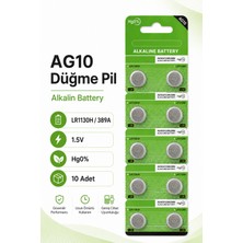 Kenko AG10 (LR1130H / 389A) Ag 10 Düğme Pil 10 Adet